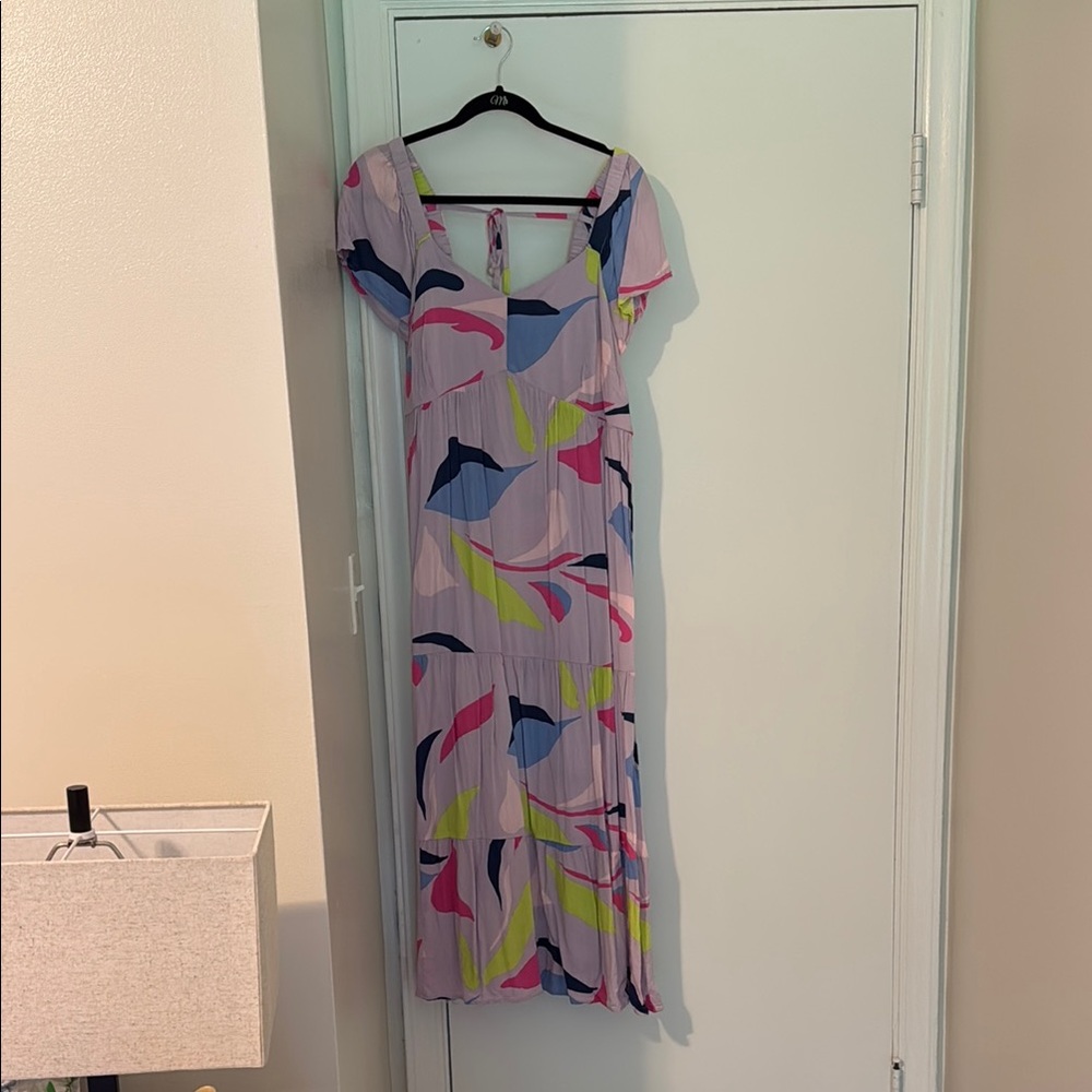 Ingrid & Isabel Blue and Pink Midi Dress